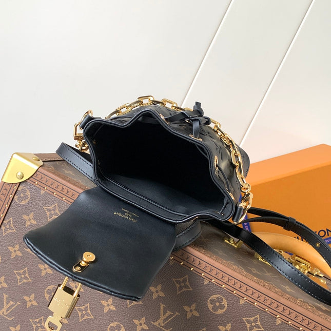 LV COUSSIN BACKPACK CRAFTED FROM 20 IN BLACK MONOGRAM CALFSKIN