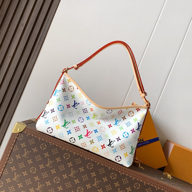 LV 26S CARRYALL EAST WEST BAG 36 IN WHITE CANVAS FABRIC
