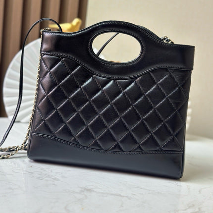CHANEL 26S MINI SHOPPING BAG 24 IN BLACK LAMBSKIN