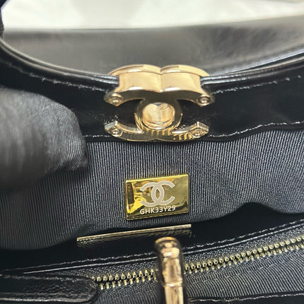 CHANEL 26S MINI SHOPPING BAG 24 IN BLACK LAMBSKIN