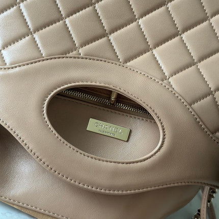 CHANEL 26S MINI SHOPPING BAG 32 IN TAUPE BROWN LAMBSKIN