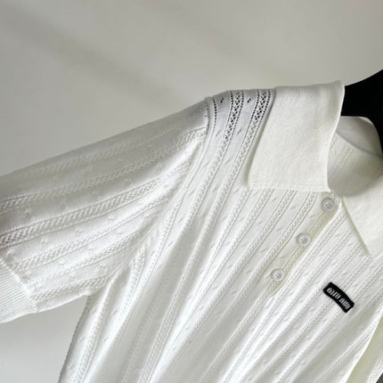 Miu 25 Polo T- Shirt White Wool 232683