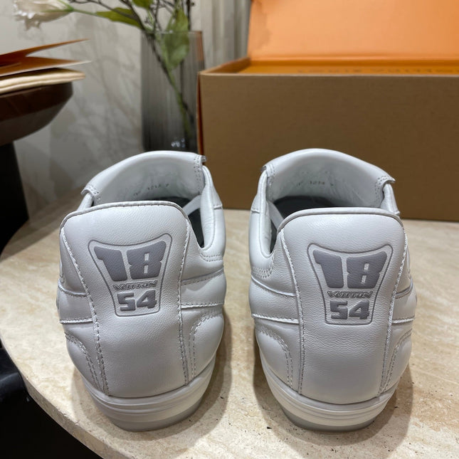 FOOTPRINT SOCCER SNEAKER IN WHITE CALFSKIN