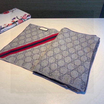 CLASSIC SCARF 180 CM IN DARK GRAY MONOGRAM CASHMERE 401994
