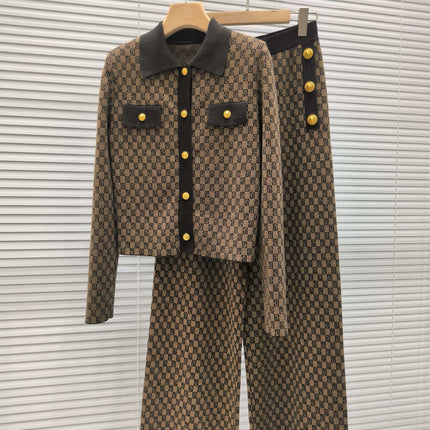 BALMAIN TOP AND STRAIGHT-LEG PANTS SET 24310 STYLE 2