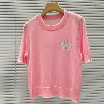 BALMAIN SHORT-SLEEVE KNIT TOP 25203