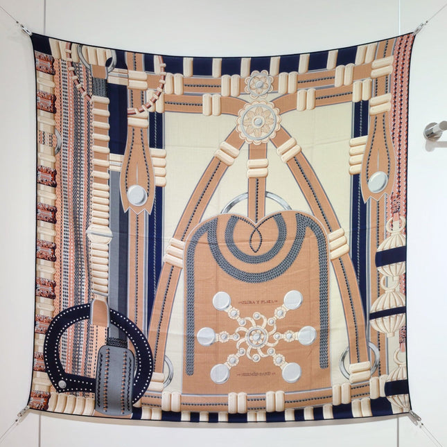 HERMES SCARF 140 IN SILK 134455