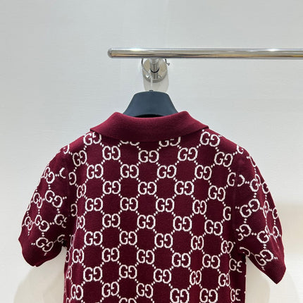 GUCCI SHORT-SLEEVE KNIT POLO STYLE 42