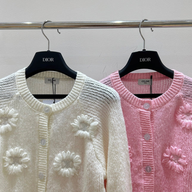 CELINE 25S CROCHET SLEEVE KNIT JACKET 0092