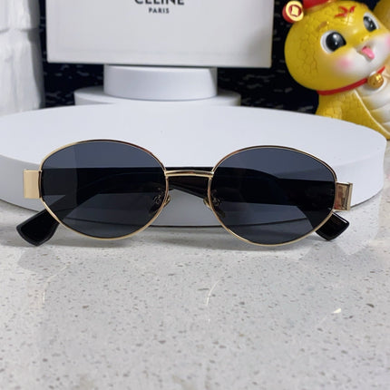 TRIOMPHE SUNGLASS 538532 IN BLACK ACETATE GOLD METAL