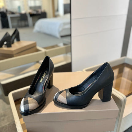 BURBERRY 26S HIGH HEELS 95 MM IN BLACK CALFSKIN