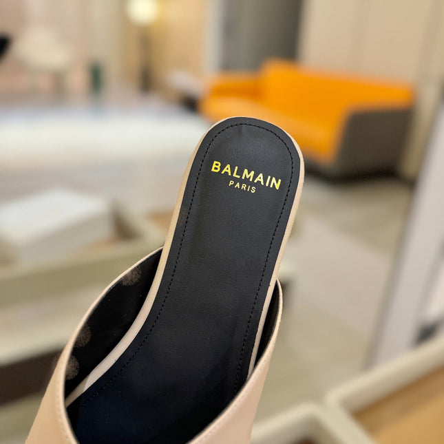 BALMAIN 26S SANDALS IN BEIGE CALFSKIN