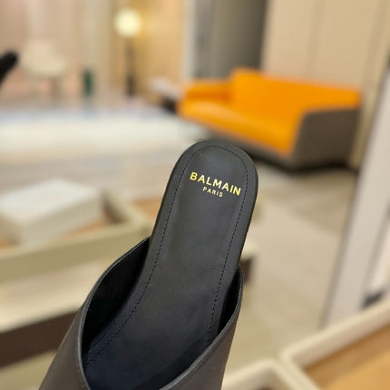 BALMAIN 26S SANDALS IN BLACK CALFSKIN