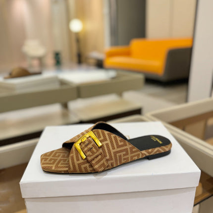 BALMAIN 26S SANDALS IN BROWN CANVAS