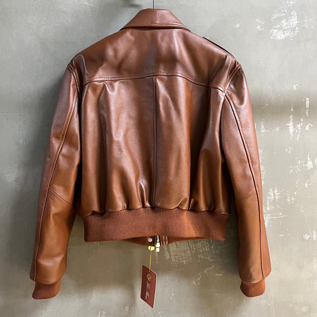 LP 26S BROWN LEATHER BOMBER JACKET 571