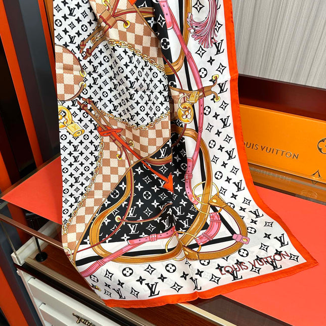 LV SCARF 90 CM IN SILK 729071