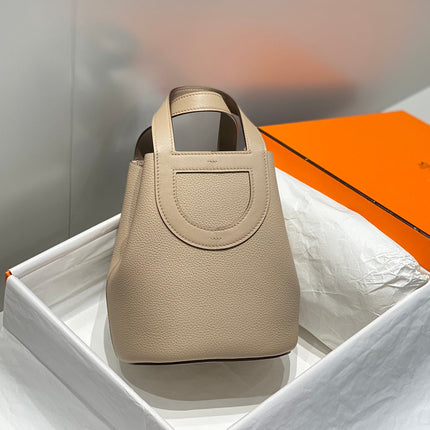 HERMES 25S IN THE LOOP 18 IN LIGHT BROWN CALFSKIN SILVER HARDWARE