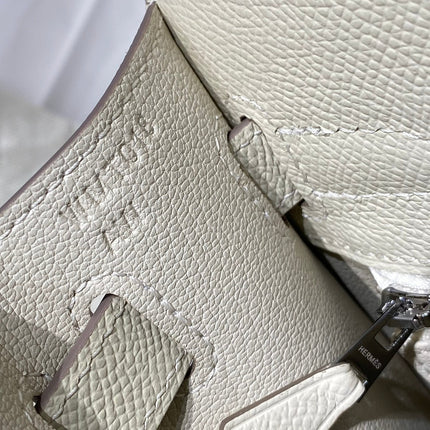 KELLY 28CM IN NATA EPSOM CALFSKIN SILVER HARDWARE