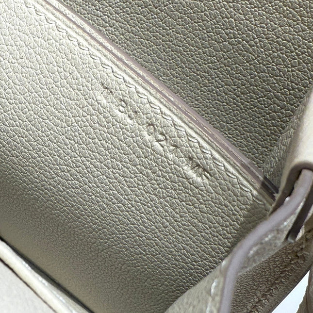 HM ROULIS 18 MINI BAG IN BEIGE CALFSKIN GOLD-TONE HARDWARE