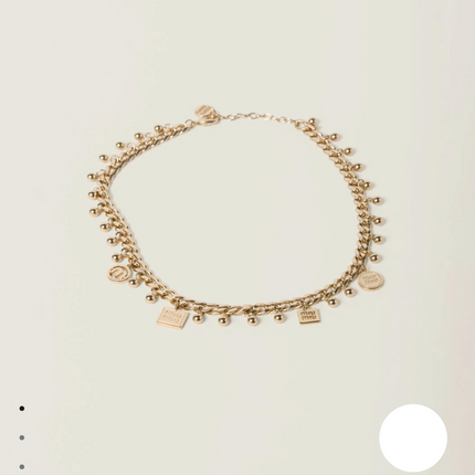 MIUMIU 26S CHARM DOUBLE CHAIN BRACELET WITH MINI BALL DETAILS IN GOLD TONE METAL 631784