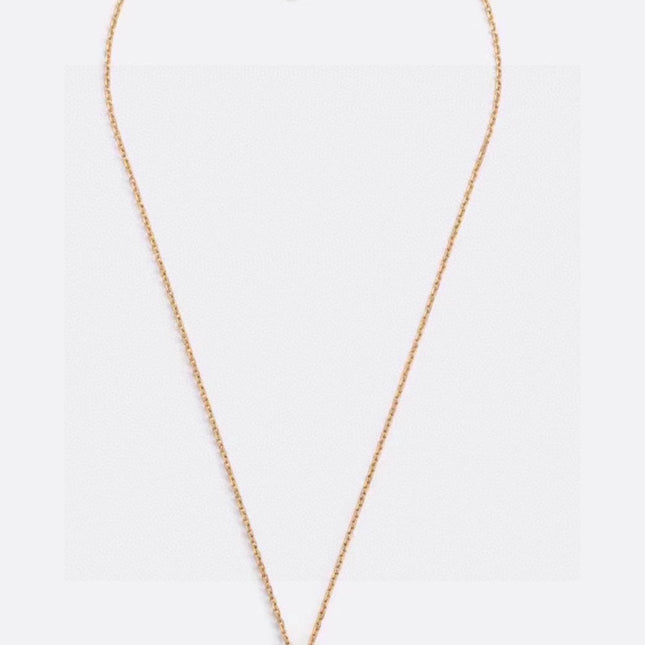 CD 26S MISS DIOR LOGO PEARL PENDANT NECKLACE IN GOLD METAL