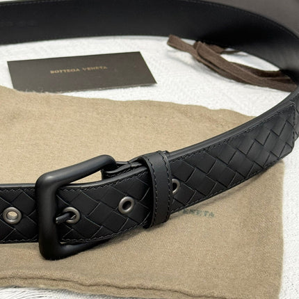BV BELT 3.5CM IN BLACK CALFSKIN BLACK HARDWARE