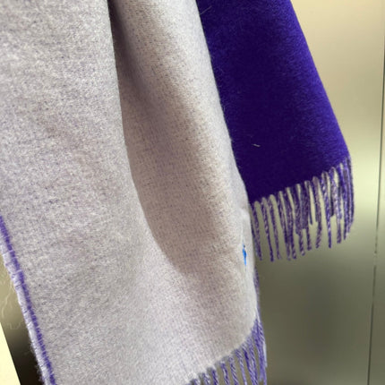 REVERSIBLE SCARF 180 CM IN VIOLET PURPLE CASHMERE 407411
