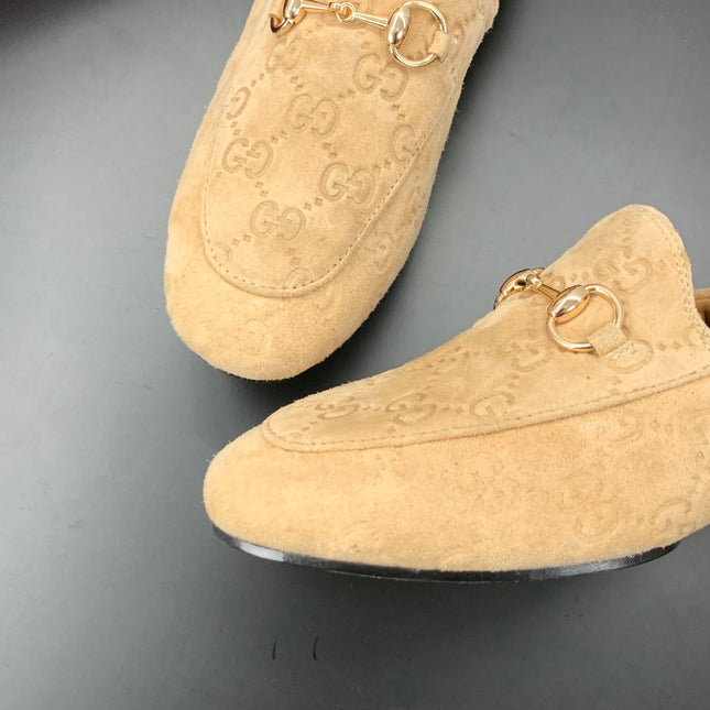 GUCCI 26S LOAFERS IN BEIGE SUEDE