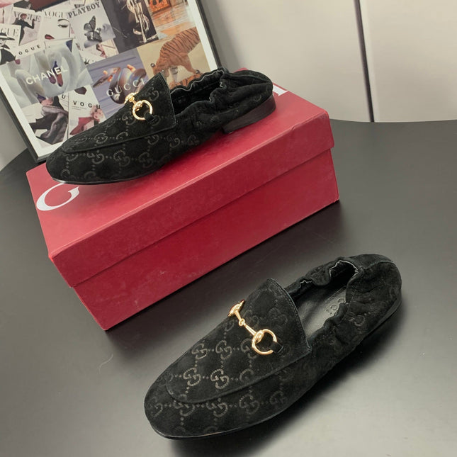 GUCCI 26S LOAFERS IN BLACK SUEDE