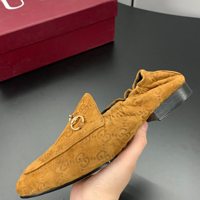 GUCCI 26S LOAFERS IN BROWN SUEDE