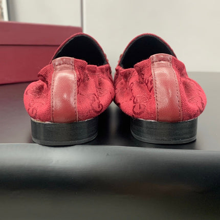 GUCCI 26S LOAFERS IN RED CANVAS