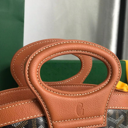 GOYA 26S BELUGA MINI BAG 23MM IN BROWN GOYARDINE CANVAS AND CALFSKIN