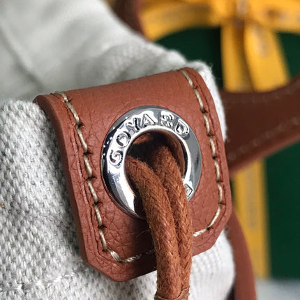 GOYA 26S BELUGA MINI BAG 23CM IN BROWN GOYARDINE CANVAS AND CALFSKIN