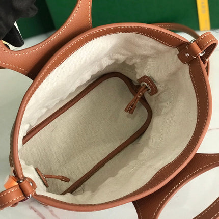 GOYA 26S BELUGA MINI BAG 23MM IN BROWN GOYARDINE CANVAS AND CALFSKIN
