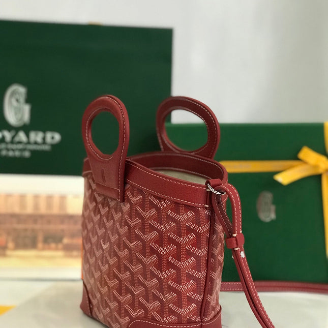 GOYA 26S BELUGA MINI BAG 23MM IN DARK RED GOYARDINE CANVAS AND CALFSKIN