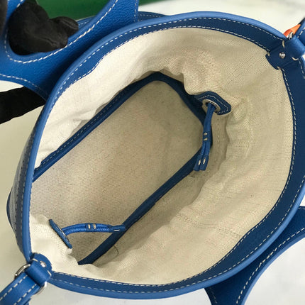 GOYA 26S BELUGA MINI BAG 23MM IN BLUE GOYARDINE CANVAS AND CALFSKIN