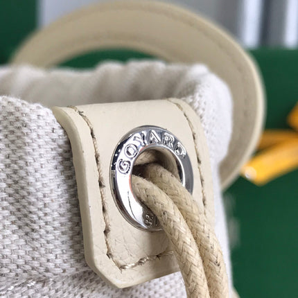 GOYA 26S BELUGA MINI BAG 23CM IN IVORY WHITE GOYARDINE CANVAS AND CALFSKIN