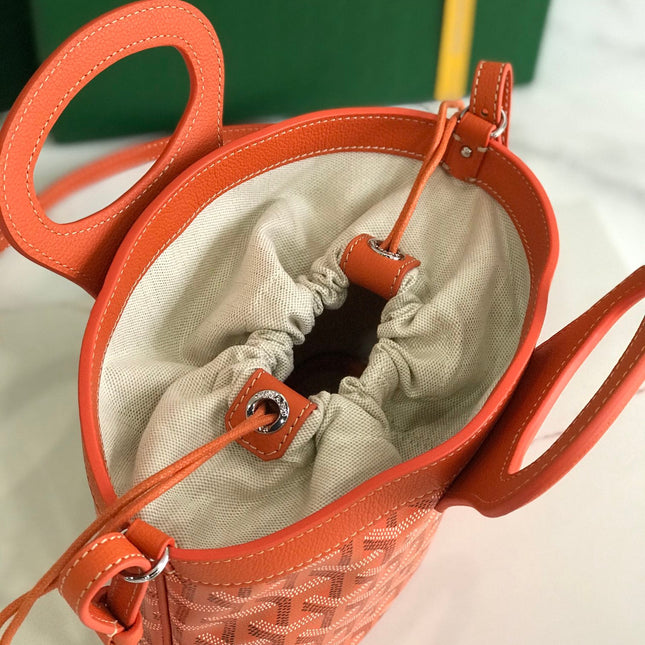 GOYA 26S BELUGA MINI BAG 23MM IN RED ORANGE GOYARDINE CANVAS AND CALFSKIN