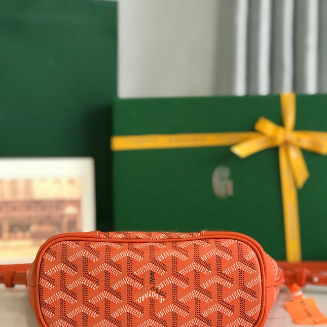 GOYA 26S BELUGA MINI BAG 23MM IN RED ORANGE GOYARDINE CANVAS AND CALFSKIN