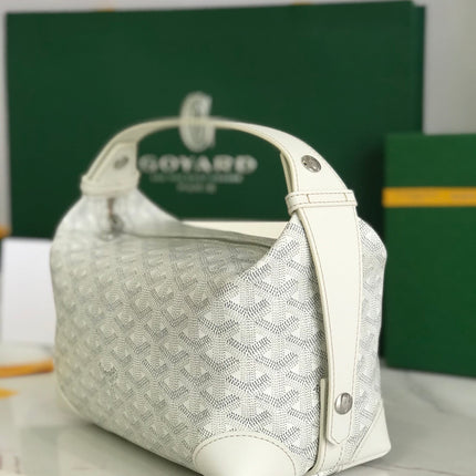 GOYA 26S BOEING 25MM IN CREAM WHITE GOYARDINE CANVAS AND CALFSKIN