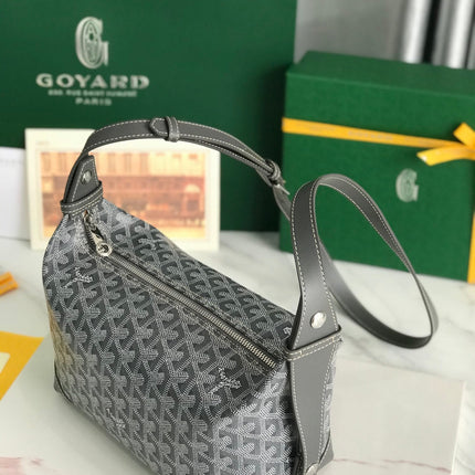 GOYA 26S BOEING 25CM IN GREY GOYARDINE CANVAS AND CALFSKIN