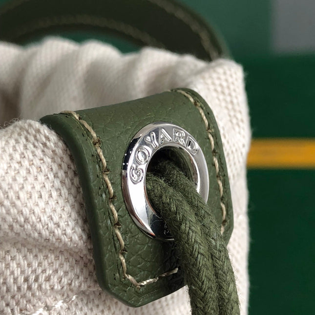 GOYA 26S BELUGA MINI BAG 23MM IN DARK OLIVE GREEN GOYARDINE CANVAS AND CALFSKIN