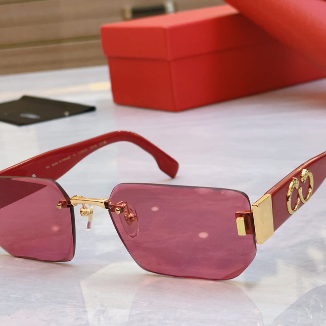 PANTHÈRE GEOMETRIC SUNGLASSES CT0637S IN METAL AND ACETATE