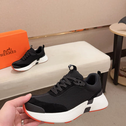 HM HUGO SNEAKER BLACK-WHITE WEAVE AND SUEDE