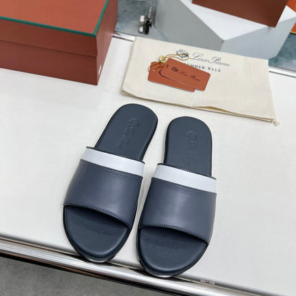 LP SLIPPER PATHON PEWTER CALFSKIN
