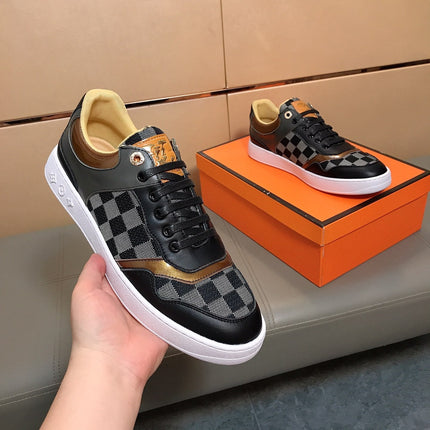 LV TRAINER BLACK CALFSKIN AND DAMIER CANVAS