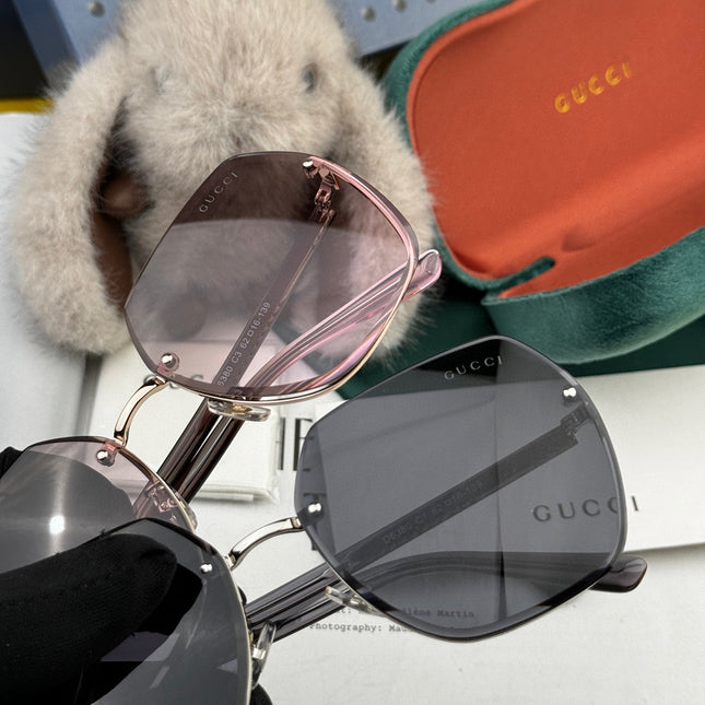 RECTANGULAR FRAME SUNGLASSES G0638 IN METAL AND ACETATE