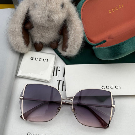 OVERSIZED RECTANGULAR FRAME SUNGLASSES G1641 IN METAL