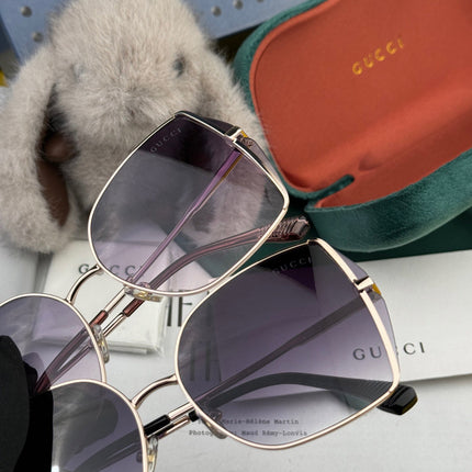 OVERSIZED RECTANGULAR FRAME SUNGLASSES G1641 IN METAL