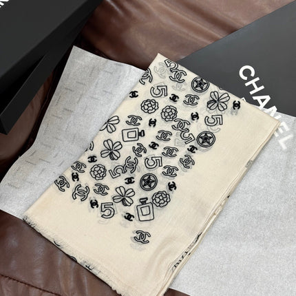 CHANEL 25S SCARF 200 IN CASHMERE 727296